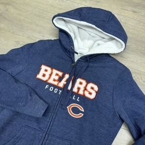 Chicago Bears NFL Football Women's Sherpa Lined Full Zip Jacket Sz S